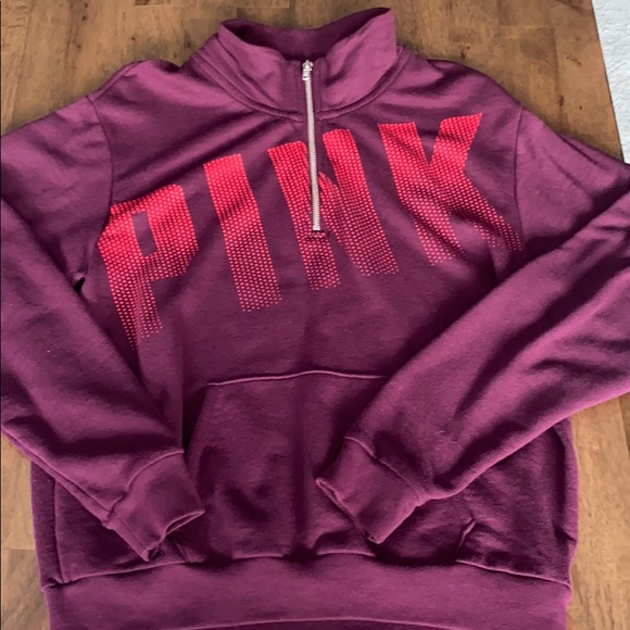 PINK 1/2 zip hoodie - Picture 1 of 3
